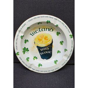 Vintage Irish Stout Metal Ashtray Clover St Patrick Day Ireland Unique Gift